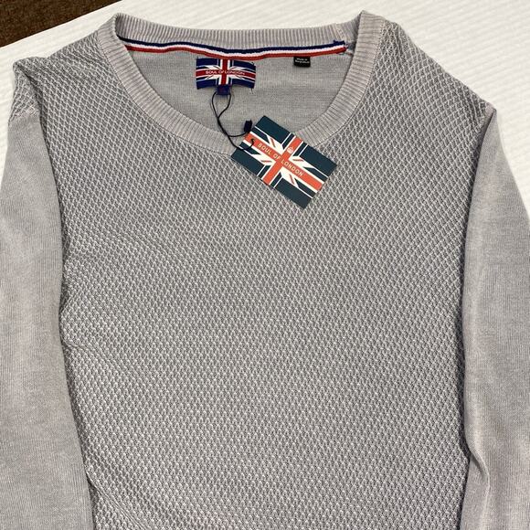 Soul of London Grey Cable Knit Crew Neck Pullover Sweater XL Waffle Mens (b19) - Picture 6 of 7